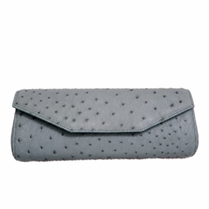 Sharla Ostrich Clutch