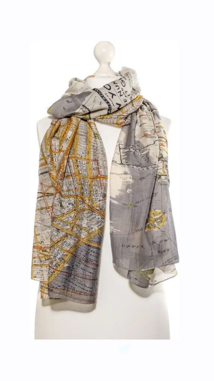 New York City Grey Map Scarf