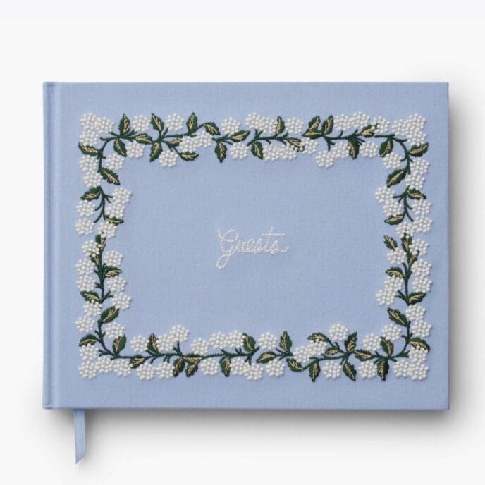 Hydrangea Guest Book (Embroidered) by Rifle Paper Co.