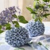 Set of 2 Hydrangea Flower Bud Vases / Taper Candle Holders - Two's Company - Image 2