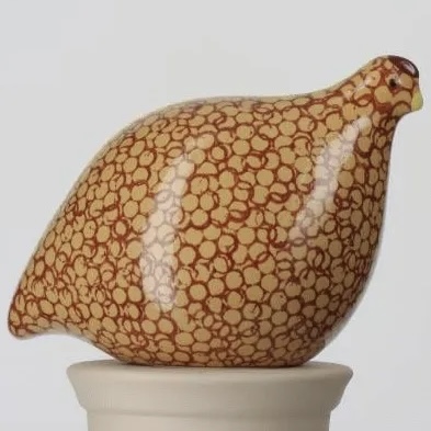French Quail Yellow Spotted Red - Small