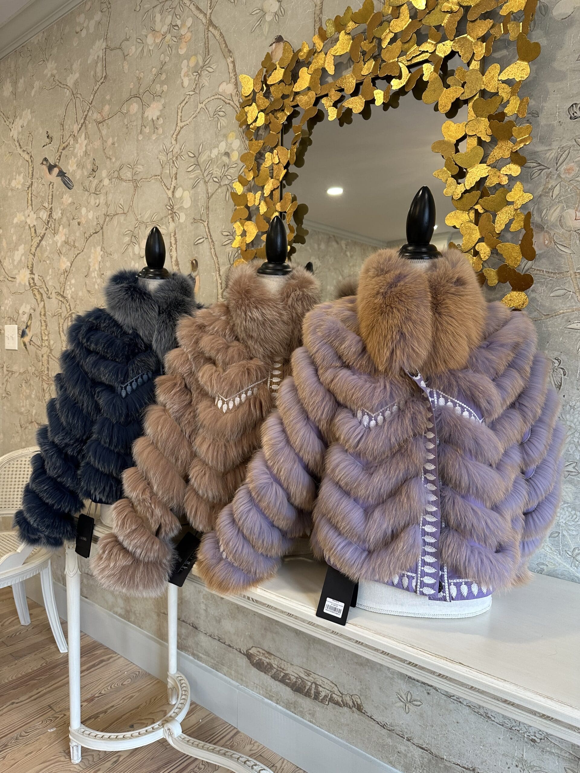 Embroidered Reversible Silk To Fox Jacket