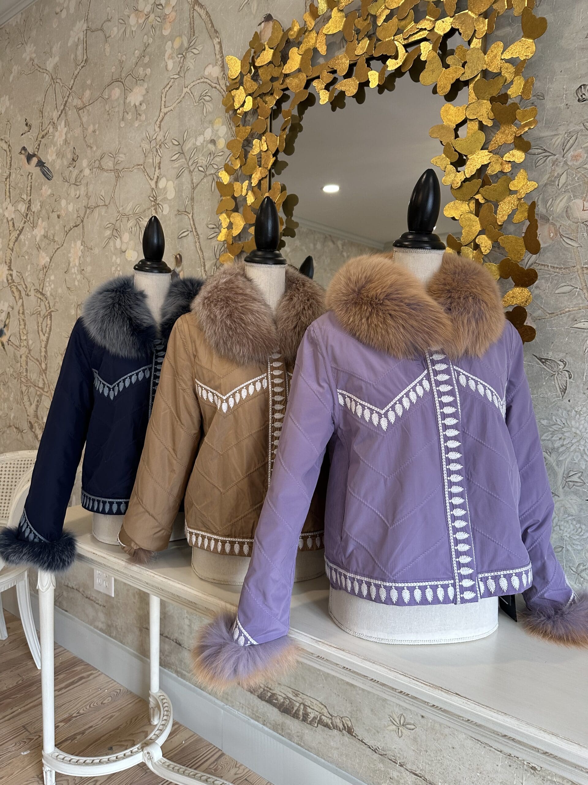 Embroidered Reversible Silk To Fox Jacket - Image 3