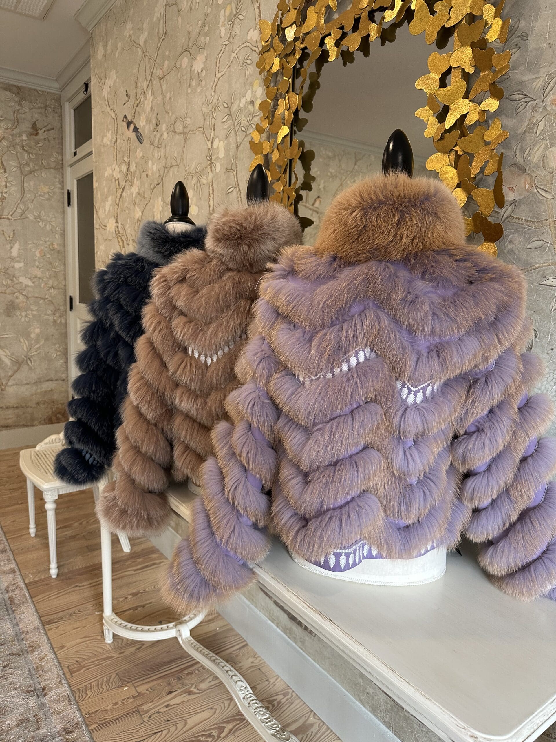 Embroidered Reversible Silk To Fox Jacket - Image 4