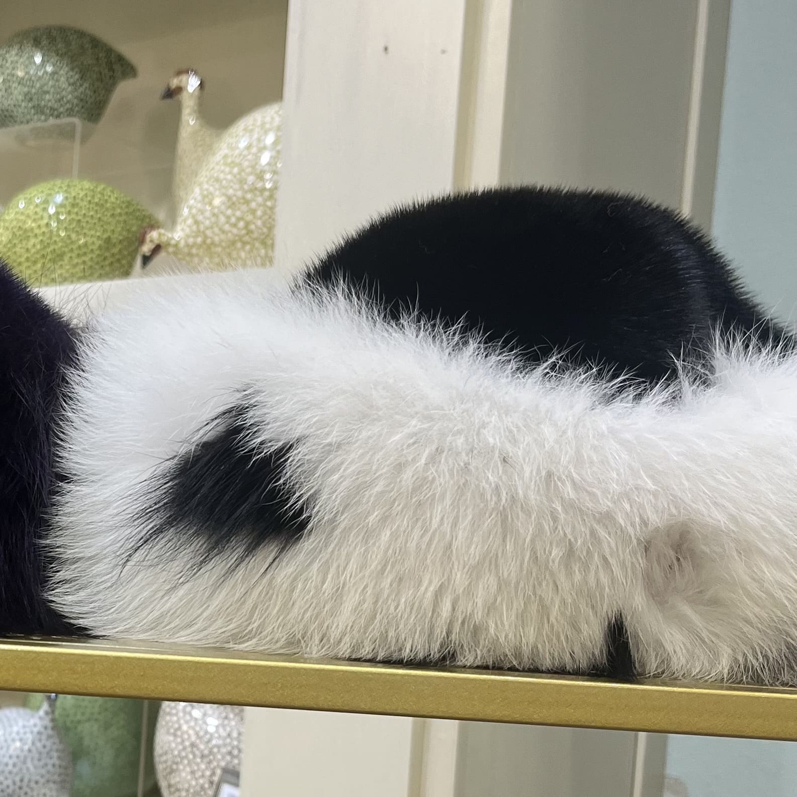 Black Mink Hat w/White Fox Trim