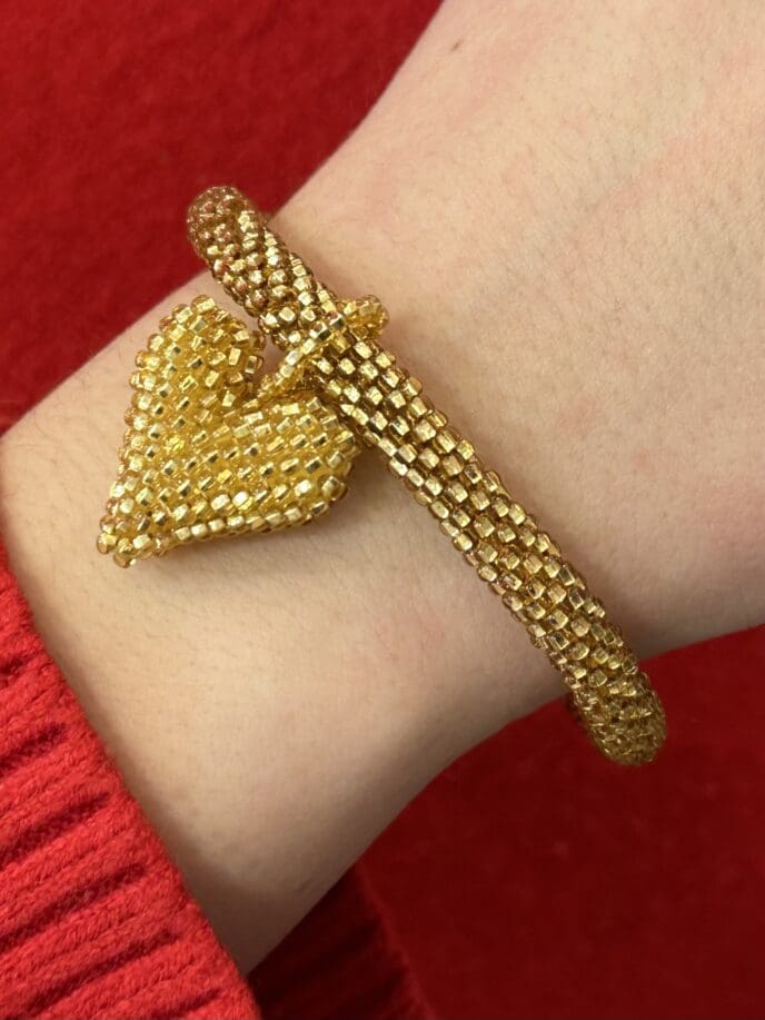 Gold Crochet Gold Heart