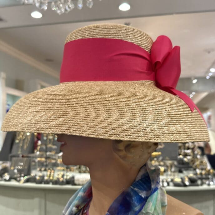 Beautiful Hat - Fluffy Bow -Hot Pink