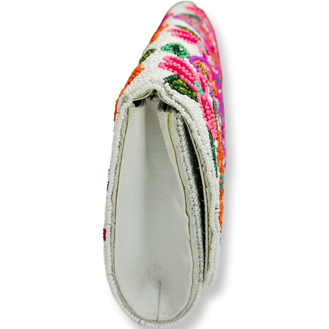 Colorful Beaded Butterfly Clutch w/Chain Strap - Image 2