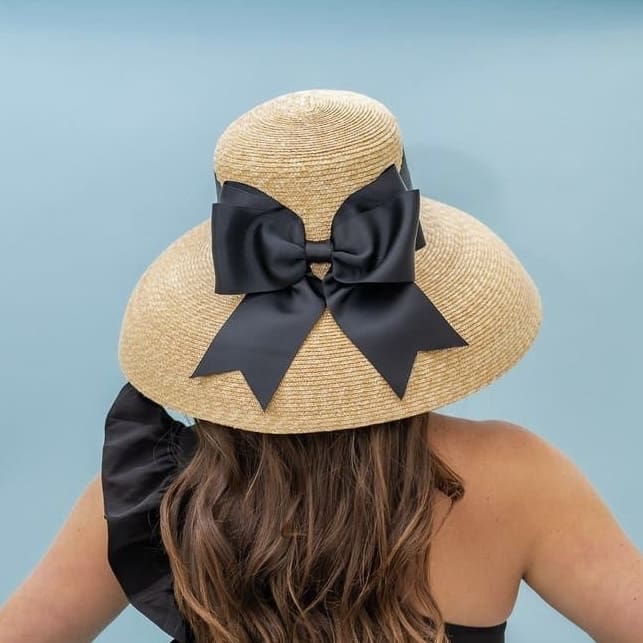 Beautiful Hat - Fluffy Bow - Black