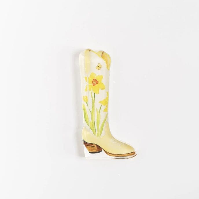 Daffodil Boot Acrylic Art Block