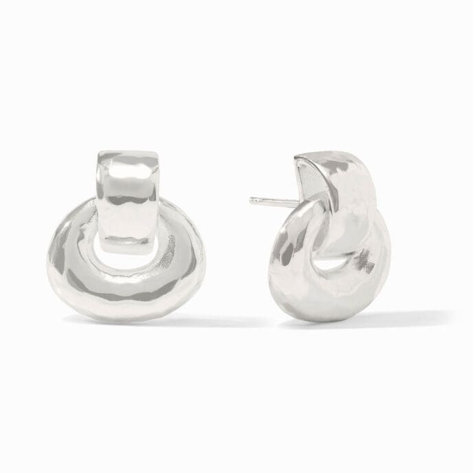 Julie Vos Avalon Demi Doorknocker Earring-Silver