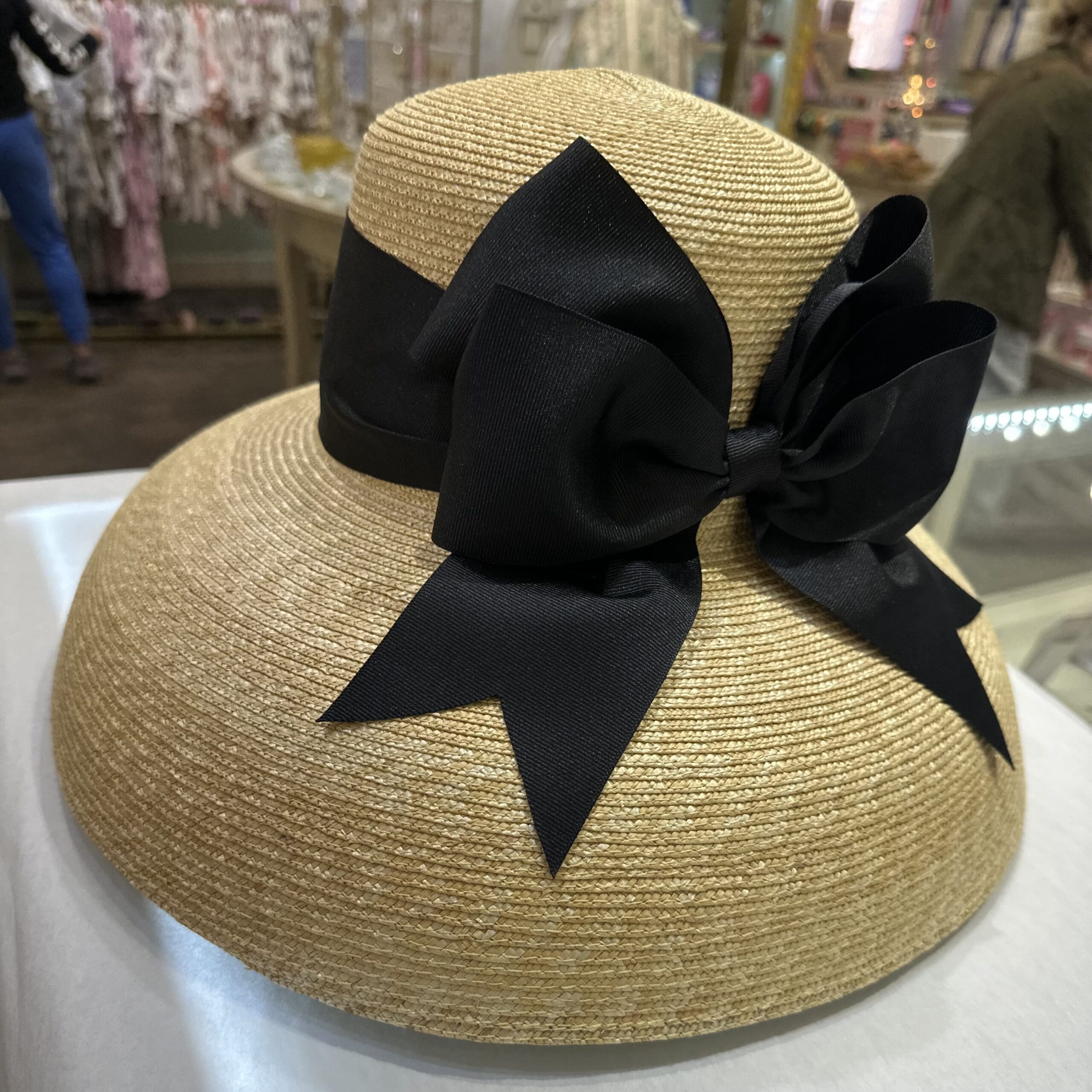 Beautiful Hat - Fluffy Bow - Black - Image 3