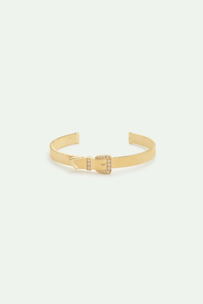 LES NÉRÉIDES Gold-Plated Brass Knotted Belt Cuff Bracelet