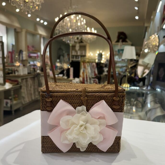 Handbag - Gardenia Flower - Powder Pink Ribbon