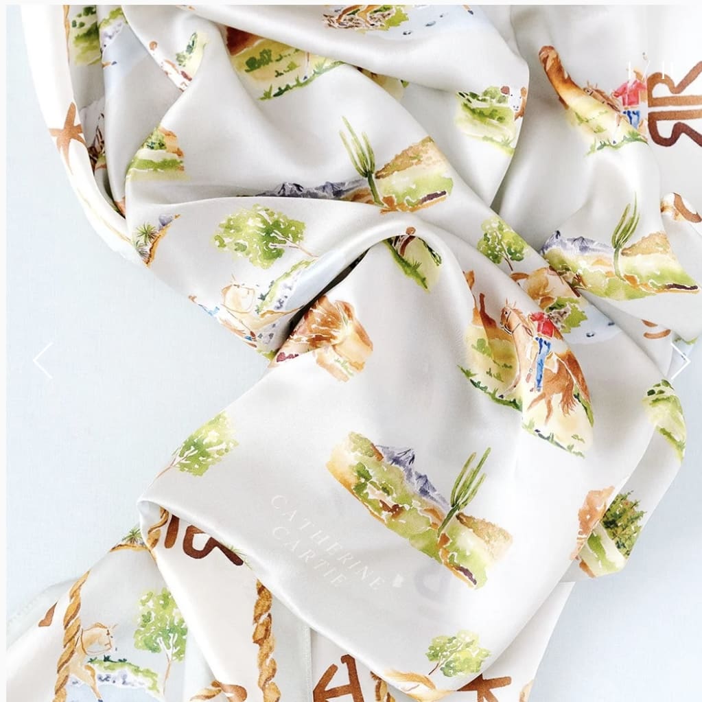 Catherine Cartie Western Toile SIlk Scarf