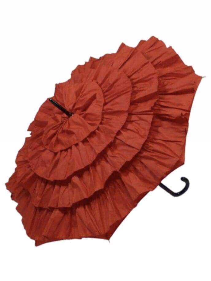 Guy de Jean Red Cancan Umbrella / Volants French Cancan 60 MAT BOIS