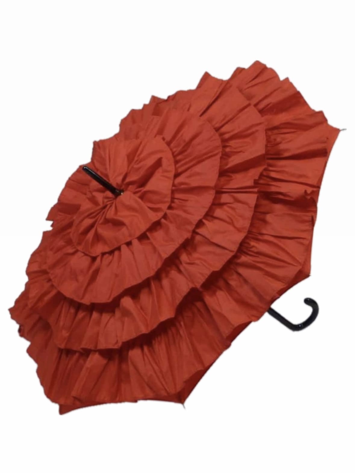 Guy de Jean Red Cancan Umbrella / Volants French Cancan 60 MAT BOIS