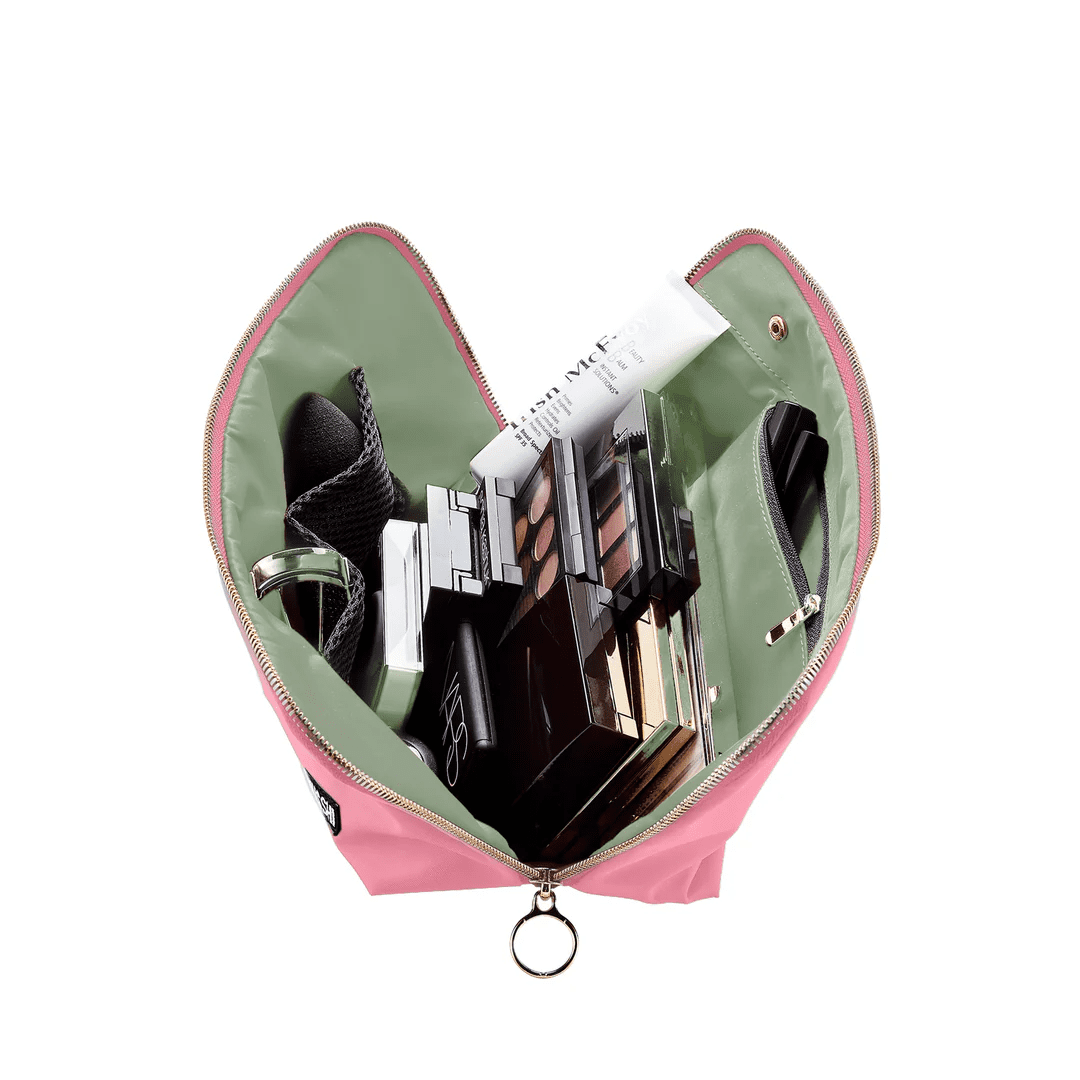 Kusshi Signature Makeup Bag: Sweet Pea Pink/Pistachio - Image 5