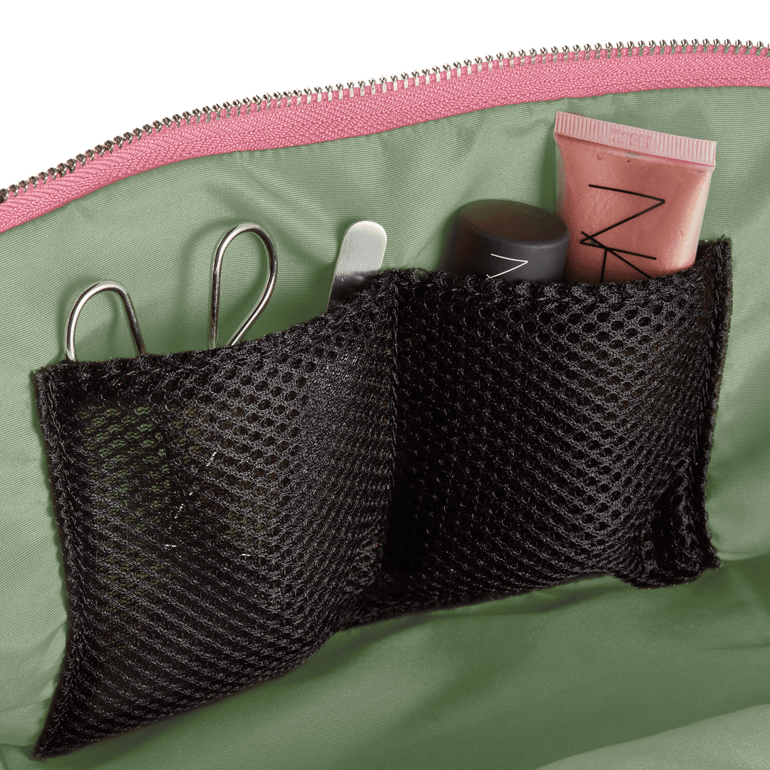Kusshi Signature Makeup Bag: Sweet Pea Pink/Pistachio - Image 3