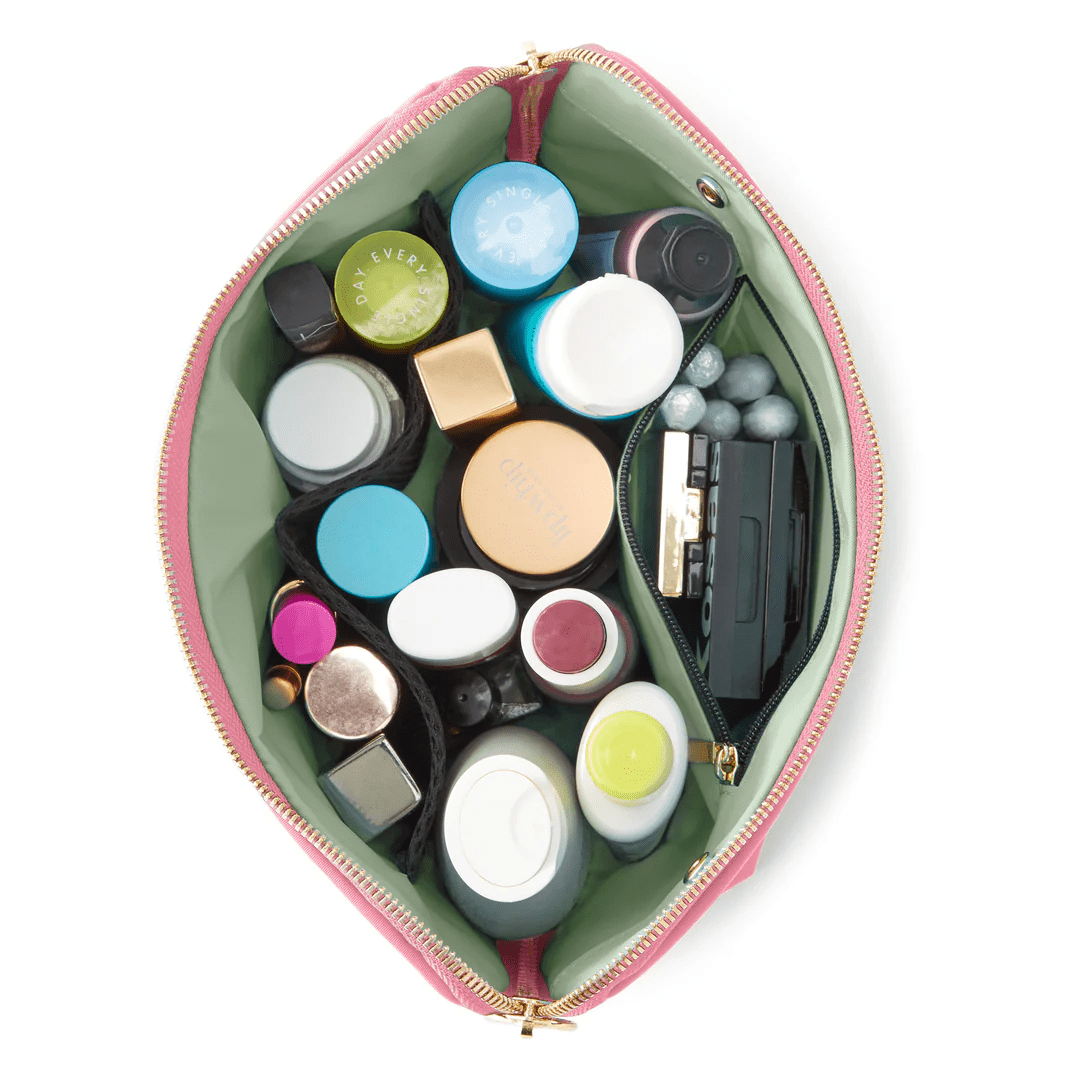 Kusshi Signature Makeup Bag: Sweet Pea Pink/Pistachio - Image 2