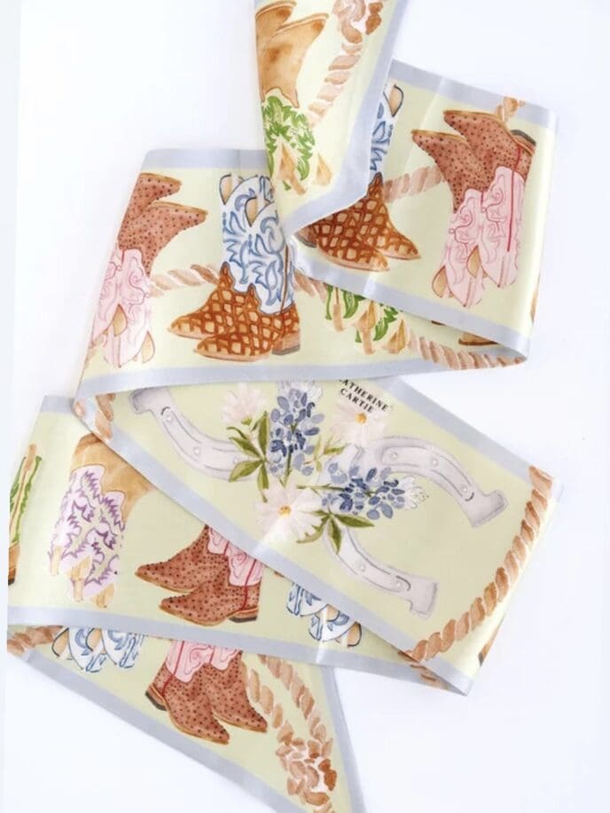 Catherine Cartie Boot Ribbon Silk Scarf