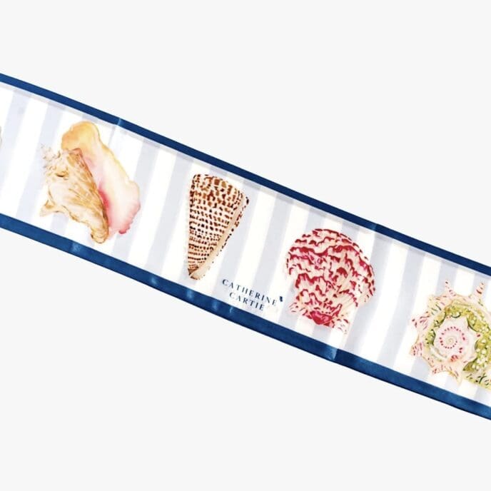 Catherine Cartie Seashell Silk Ribbon Scarf