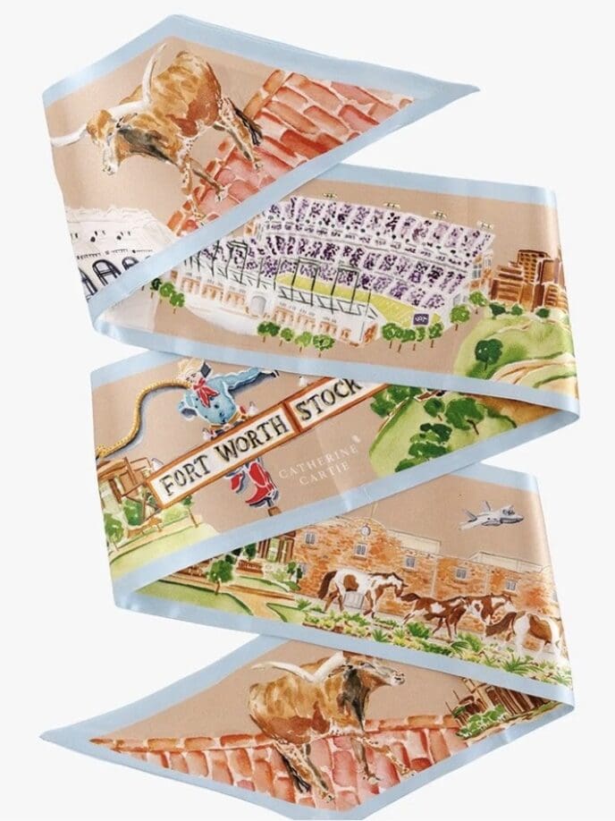 Catherine Cartie Fort Worth Silk Ribbon Scarf