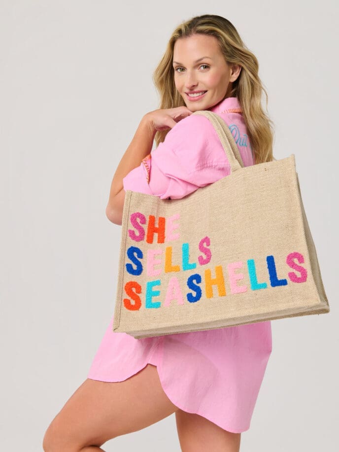 Spartina She Sells Seashells Beach Bag