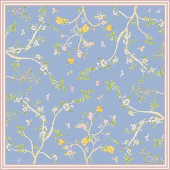 Catherine Cartie Blue Chinoiserie scarf