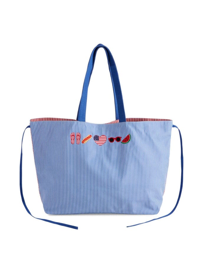 Americana Tie-Up Tote, Navy