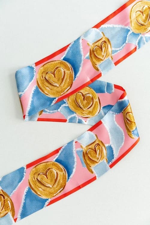 Catherine Cartie Brass Heart Ribbon Scarf