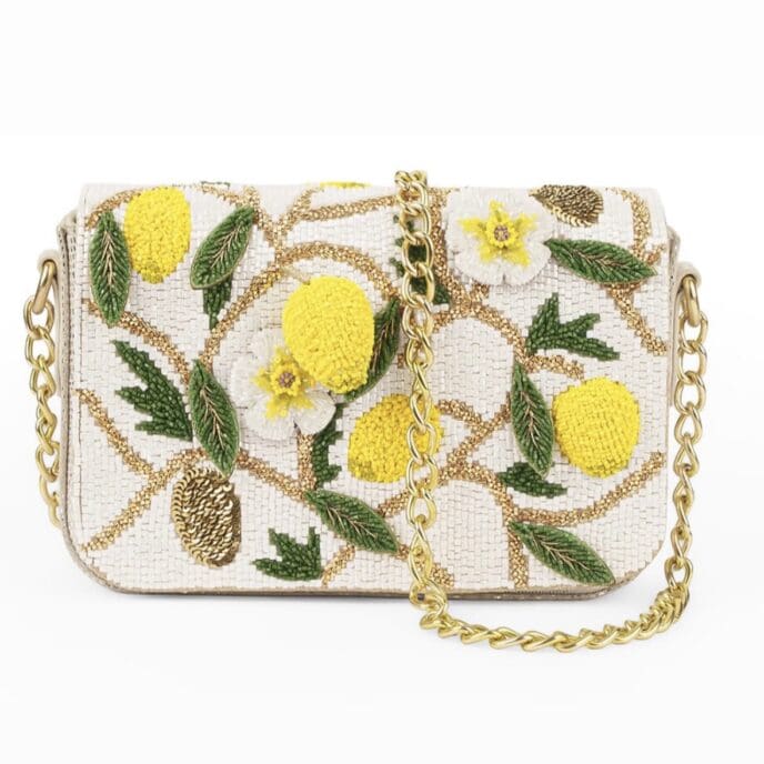 Lemon Clutch - Hand Embroidered