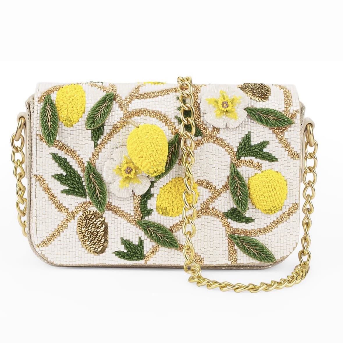 Lemon Clutch - Hand Embroidered