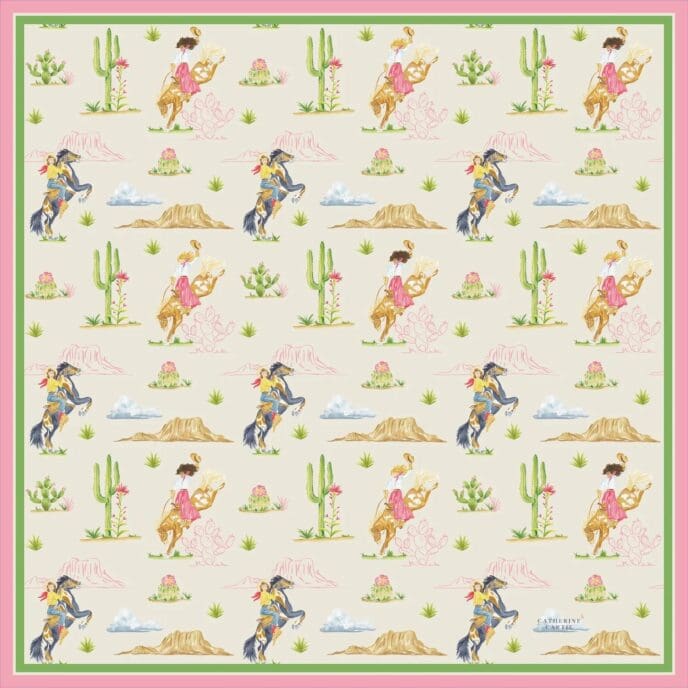 Catherine Cartie Rodeo Cowgirl Silk Scarf