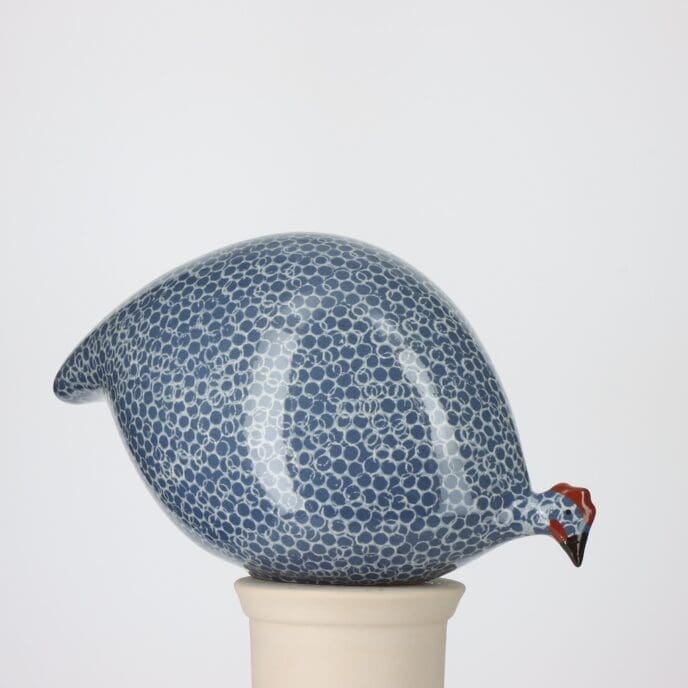 * French Guinea Hens - Electric Blue Spotted Pecking