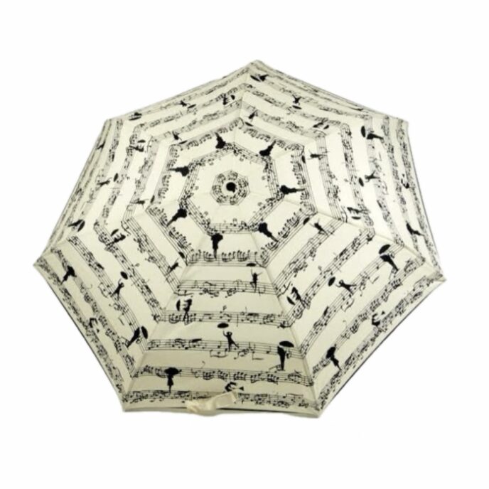 Guy de Jean - "Melodie" - Ivory Melody Umbrella / 60/8 Tringle Auto Noire