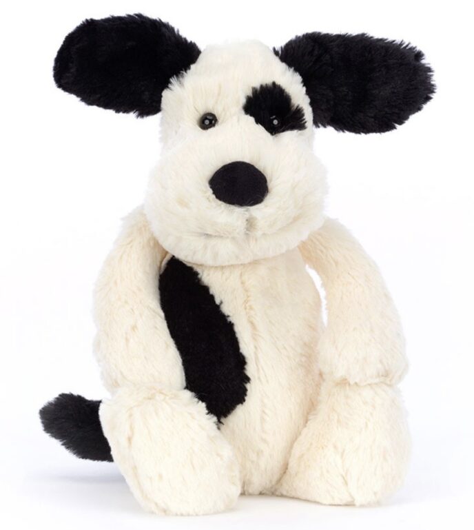 * Jellycat Bashful Black & Cream Puppy Medium