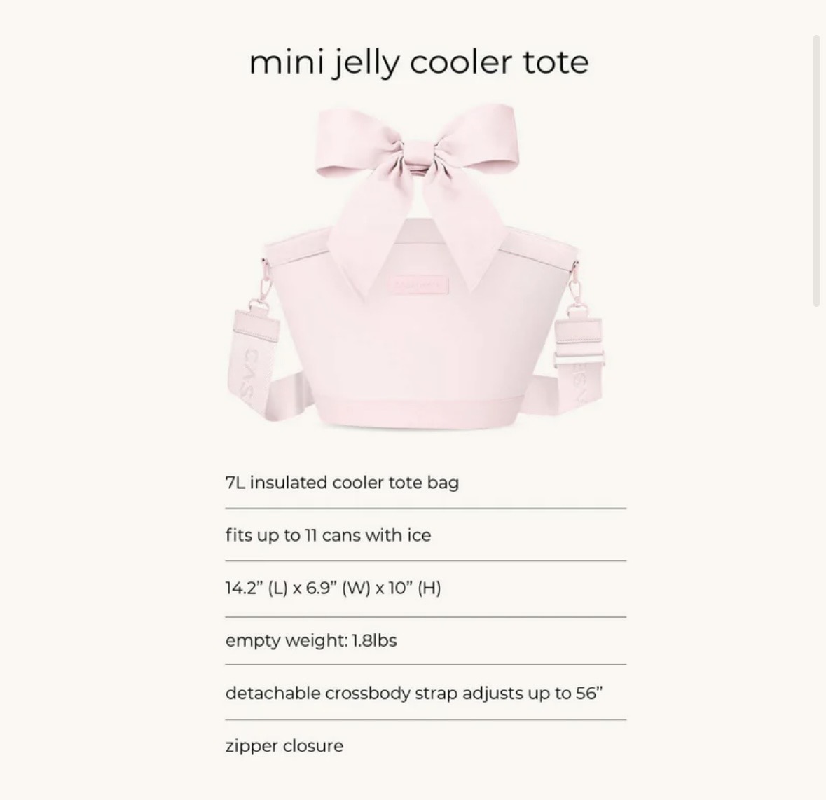 Case-Mate Jelly Cooler Tote - Ballet Pink Bow - Small 7L - Image 2