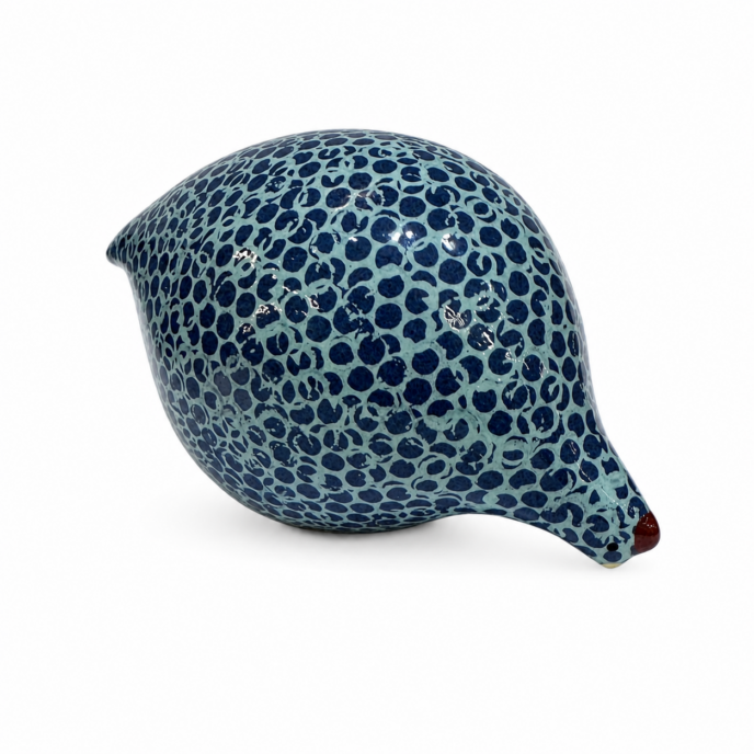 French Quail Blue Spotted Turquoise - Large