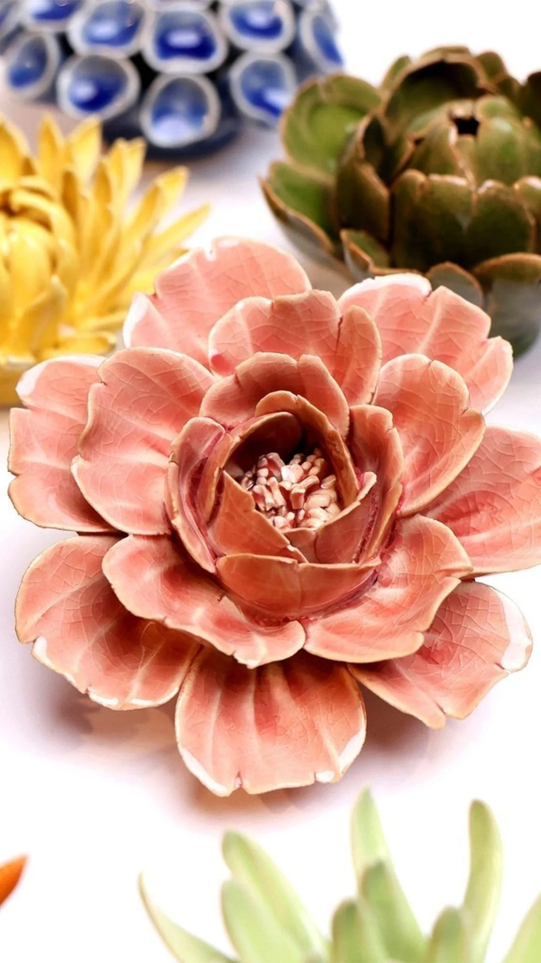 Ceramic Flowers - Champagne Pink Rose - Image 4