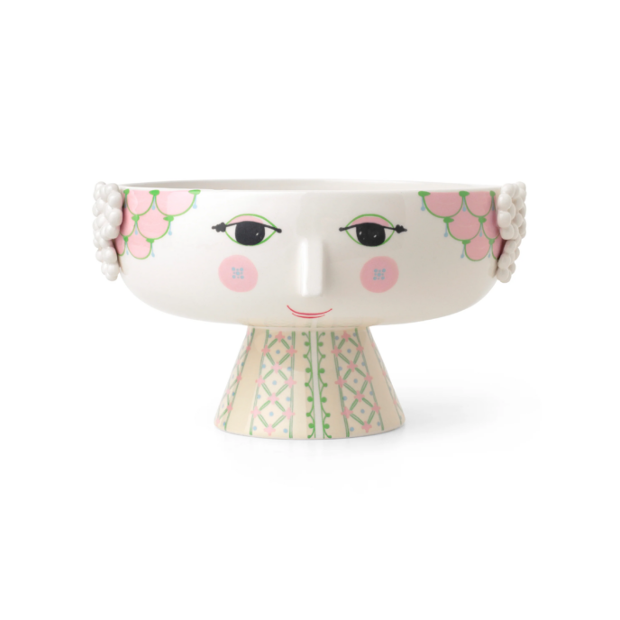 Eva Bowl On Stand Soft Pink H 5.7in Dia 9.4in By Bjorn Wiinblad