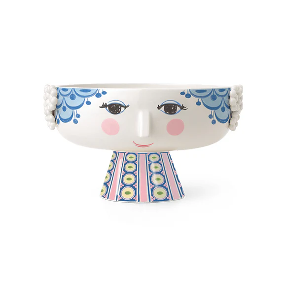 Eva Bowl On Stand Blue H 5.7in Dia 9.4in By Bjorn Wiinblad