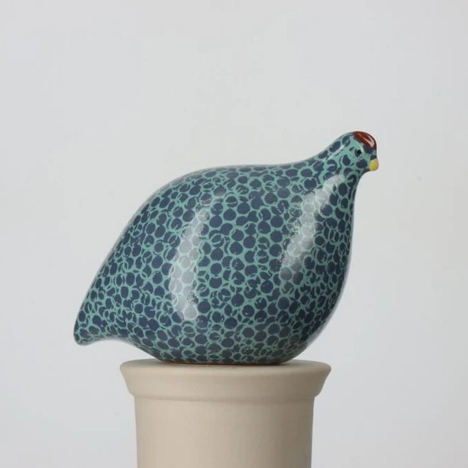 French Quail Blue Spotted Turquoise - Small