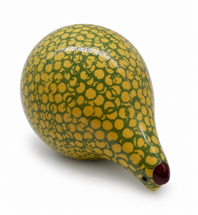 French Quail Yellow Spotted Green Splashes Large