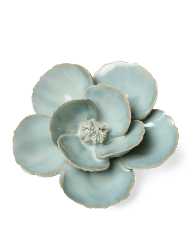 Ceramic Flowers  - Milk Teal Poppy