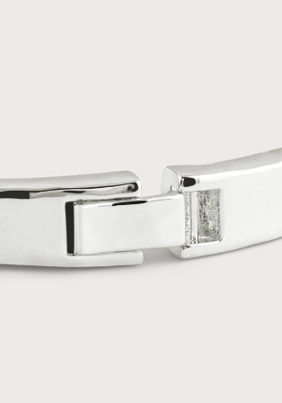 Anabel Aram Farrier Medium Hinged Bangle, Silver - Image 4