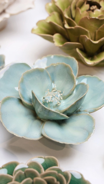 Ceramic Flowers - Milk Teal Poppy - Image 4