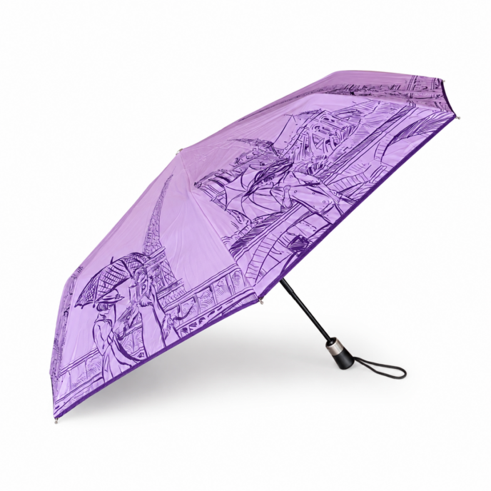 Guy de Jean - "Paris Promenade" Tringle auto 60/8 noir Poignee Courbe-Purple