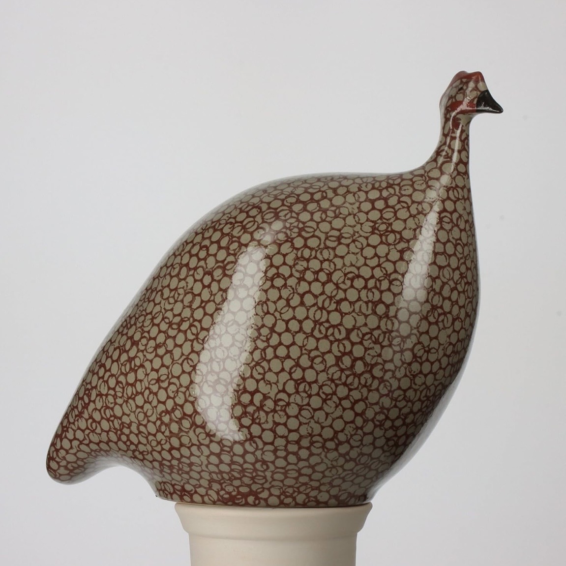 French Guinea Fowl Grey Spotted Bordeaux - Medium (Les Ceramiques de Lussan)