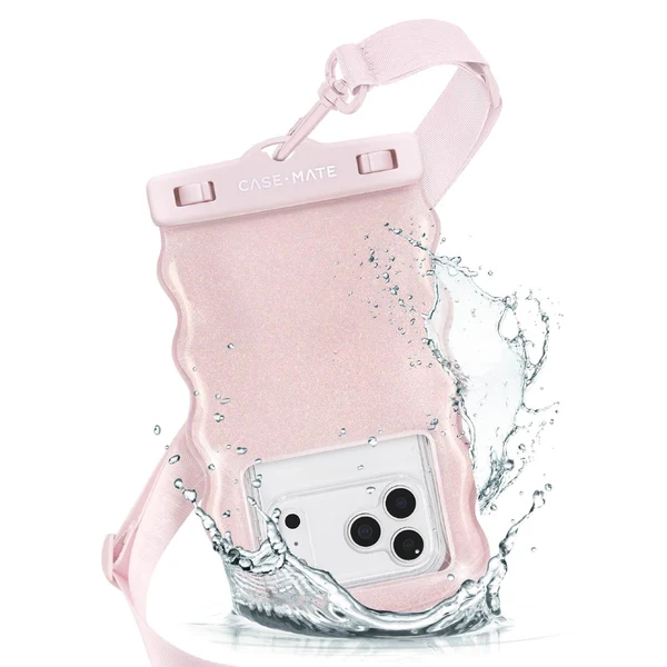Case-Mates - Ballet Pink Waterproof Floating Wavy Pouch